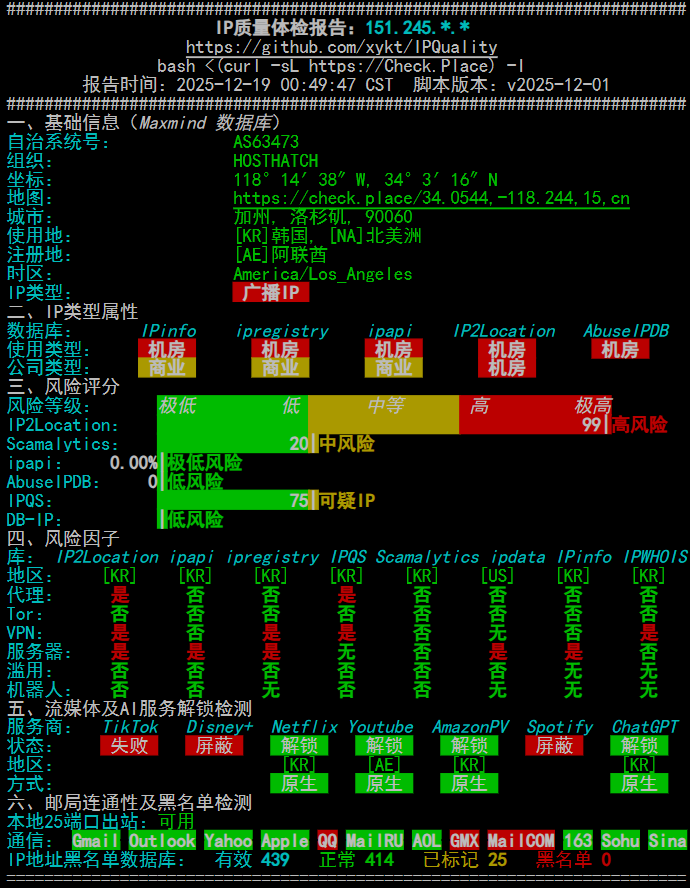 hosthatch|韩国vps测评|三网LG线路|AMD EPYC|10Gbps带宽|解锁奈飞&ChatGPT|月付$4起插图3